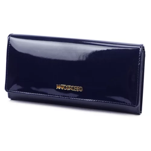  Dámska peňaženka z hovädzej kože Mato Grosso 0743-32 s RFID v námorníckej modrine 18,5 x 9 x 3,5 cm
