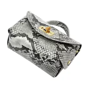    Dámska kožená kabelka Luka 26-106 so vzorom sivej hadej kože 19 x 13 x 9 cm