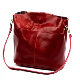    Dámska kožená kabelka cez rameno Florence 80 v bordovej farbe 26 x 24 x 14 cm
