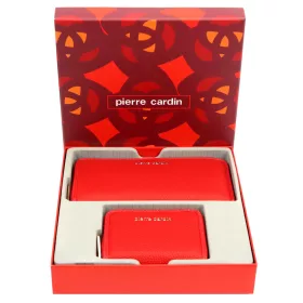   Dámska darčeková sada z koženky Pierre Cardin WX49 8822+5240 červená