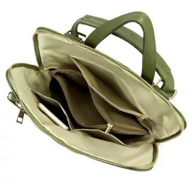    Dámsky zelený hovädzí kožený batoh Luka 26-112 DOLLARO 31 x 37 x 13 cm