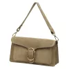 Luka 26-126 taupe női velúr bőr bőr kézitáska, válltáska 26.5 x 14.5 x 10 cm
