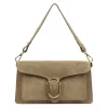 Luka 26-126 taupe női velúr bőr bőr kézitáska, válltáska 26.5 x 14.5 x 10 cm