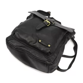 VS 053 fekete női marhabőr hátizsák 32 x 35 x 11 cm