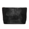 Gregorio COSMETICS-004 CROCO fekete marhabőr kozmetikai táska 29 x 19 x 10 cm