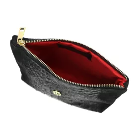   Gregorio COSMETICS-005 CROCO fekete marhabőr kozmetikai táska