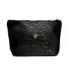 Gregorio COSMETICS-005 CROCO fekete marhabőr kozmetikai táska