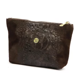   Gregorio COSMETICS-005 CROCO barna marhabőr kozmetikai táska