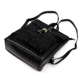   Luka 26-150 CROCO fekete női marhabőr hátizsák 29 x 32 x 12 cm