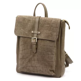   Luka 26-150 CROCO mogyoró női marhabőr hátizsák 29 x 32 x 12 cm