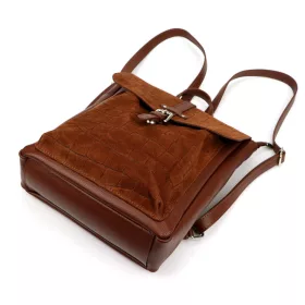   Luka 26-150 CROCO barna női marhabőr hátizsák 29 x 32 x 12 cm