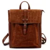 Luka 26-150 CROCO barna női marhabőr hátizsák 29 x 32 x 12 cm