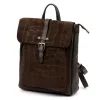 Luka 26-150 CROCO barna női marhabőr hátizsák 29 x 32 x 12 cm
