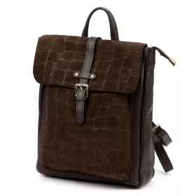   Luka 26-150 CROCO barna női marhabőr hátizsák 29 x 32 x 12 cm