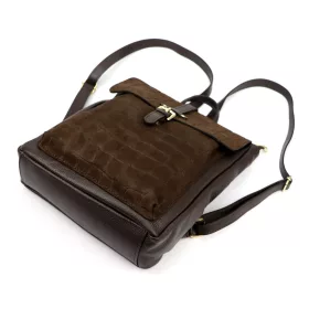   Luka 26-150 CROCO barna női marhabőr hátizsák 29 x 32 x 12 cm