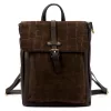 Luka 26-150 CROCO barna női marhabőr hátizsák 29 x 32 x 12 cm