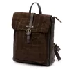 Luka 26-150 CROCO barna női marhabőr hátizsák 29 x 32 x 12 cm