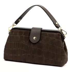  Luka 26-156 CROCO barna női bőr kézitáska 27 x 16 x 10 cm