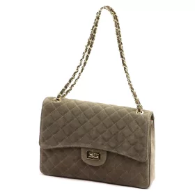   Camilla PREMIUM 10.023 MAXI (10.017) taupe női velúr bőr bőr kézitáska 32 cm