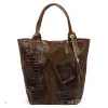 Luka 26-026 CROCO barna női bőr kézitáska 40 x 36 x 19 cm