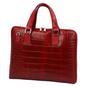   Camilla PREMIUM 10.777 CROCO piros női marhabőr aktatáska 40 x 31 x 6 cm