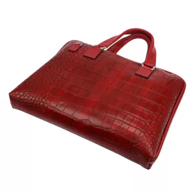   Camilla PREMIUM 10.777 CROCO piros női marhabőr aktatáska 40 x 31 x 6 cm