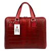 Camilla PREMIUM 10.777 CROCO piros női marhabőr aktatáska 40 x 31 x 6 cm
