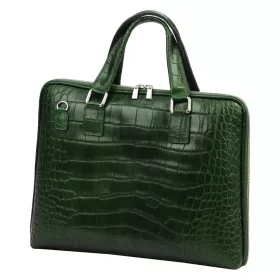   Camilla PREMIUM 10.777 CROCO zöld női marhabőr aktatáska 40 x 31 x 6 cm