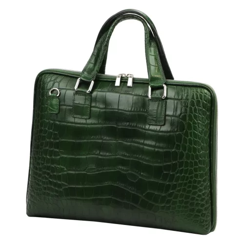 Camilla PREMIUM 10.777 CROCO zöld női marhabőr aktatáska 40 x 31 x 6 cm