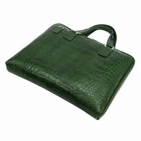   Camilla PREMIUM 10.777 CROCO zöld női marhabőr aktatáska 40 x 31 x 6 cm