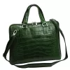 Camilla PREMIUM 10.777 CROCO zöld női marhabőr aktatáska 40 x 31 x 6 cm