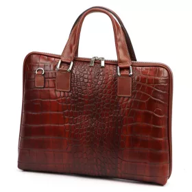   Camilla PREMIUM 10.777 CROCO barna női marhabőr aktatáska 40 x 31 x 6 cm