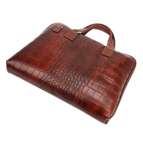   Camilla PREMIUM 10.777 CROCO barna női marhabőr aktatáska 40 x 31 x 6 cm