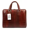 Camilla PREMIUM 10.777 CROCO barna női marhabőr aktatáska 40 x 31 x 6 cm