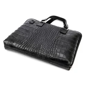   Camilla PREMIUM 10.777 CROCO fekete női marhabőr aktatáska 40 x 31 x 6 cm