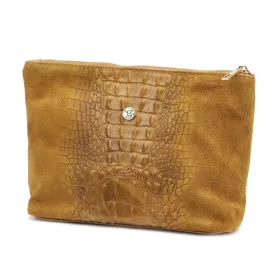   Gregorio COSMETICS-004 CROCO barna marhabőr kozmetikai táska 29 x 19 x 10 cm