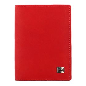    Výberový červený kožený držiak na karty, držiak na spisy
