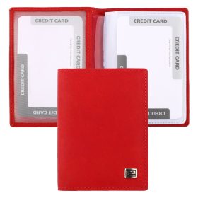    Výberový červený kožený držiak na karty, držiak na spisy