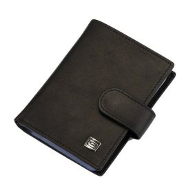  Výber tmavohnedý kožený držiak na karty, peňaženka