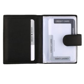  Výberový čierny kožený komplexný držiak na karty