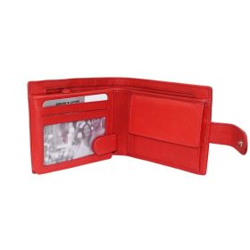    Výber kompaktnej koženej červenej peňaženky 12 x 9,5 cm