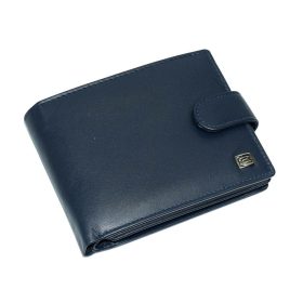    Výber kompaktnej koženej tmavomodrej peňaženky 12 x 9,5 cm