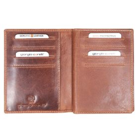   Poľovnícka pánska kožená peňaženka Giorgio Carelli s motívom jeleňa, RFID ochrana