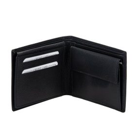    Vybraná pánska čierna kožená peňaženka bez overalového remienka