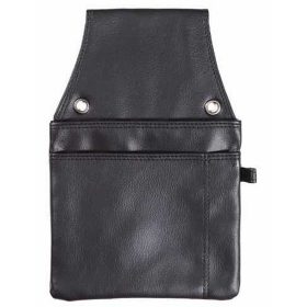    Výber čiernej koženej čašníckej peňaženky, držiaka na aktovku