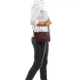    Burkely Antique Avery hnedá kožená dámska taška cez rameno, bočná taška