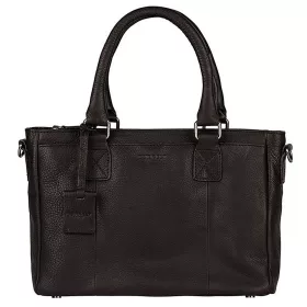    Burkely Antique Avery čierna dámska kožená taška cez rameno, kabelka