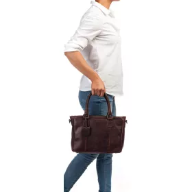    Burkely Antique Avery hnedá dámska kožená taška cez rameno, kabelka