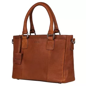    Kožená dámska kožená taška cez rameno, kabelka Burkely Antique Avery koňakovej farby