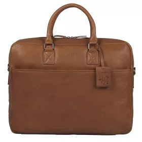    Burkely starožitná Avery veľká taška na notebook z koňakovej kože 17"
